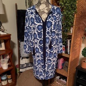 MICHAEL Michael Kors Blue and White Mini Dress